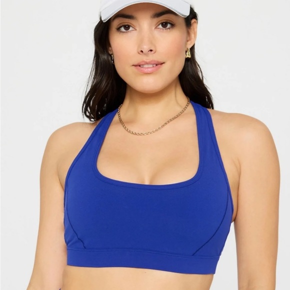 NWT, Fabletics, Essential Medium Impact Sports Bra, Admiral Blue, Medium - Picture 1 of 4